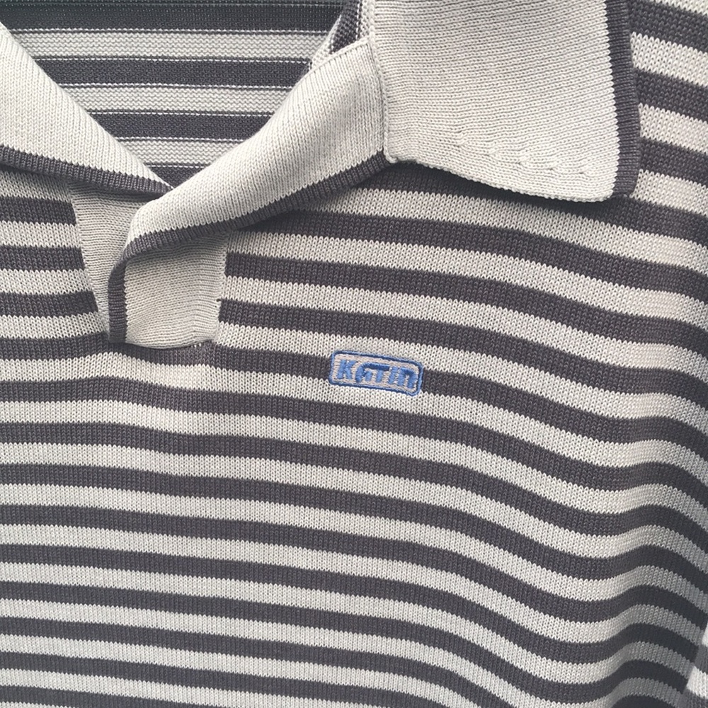 Collared men shirt size L gray & dark gray striped by Katin the pure line - Picture 7 of 10